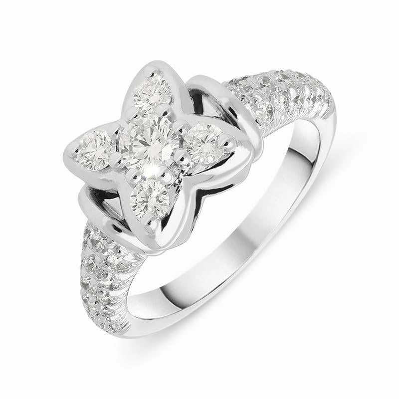 Picchiotti 18ct White Gold Diamond Flower Ring D