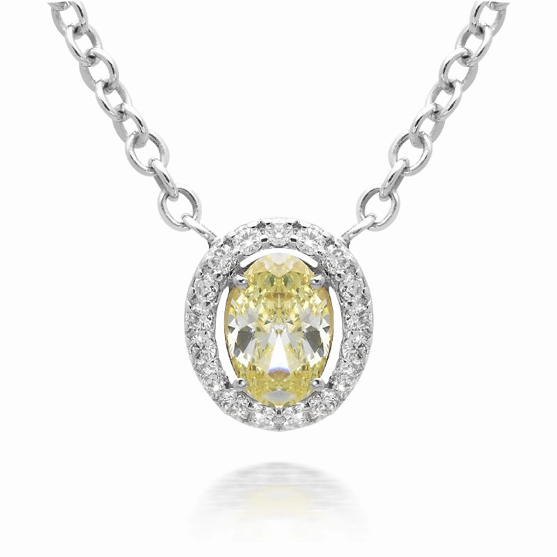 Picchiotti 18ct White Gold Yellow Diamond Halo Necklace