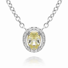 Picchiotti 18ct White Gold Yellow Diamond Halo Necklace