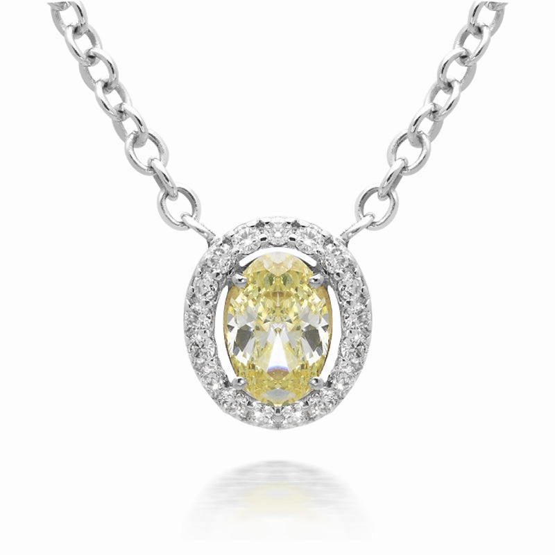 Picchiotti 18ct White Gold Yellow Diamond Halo Necklace