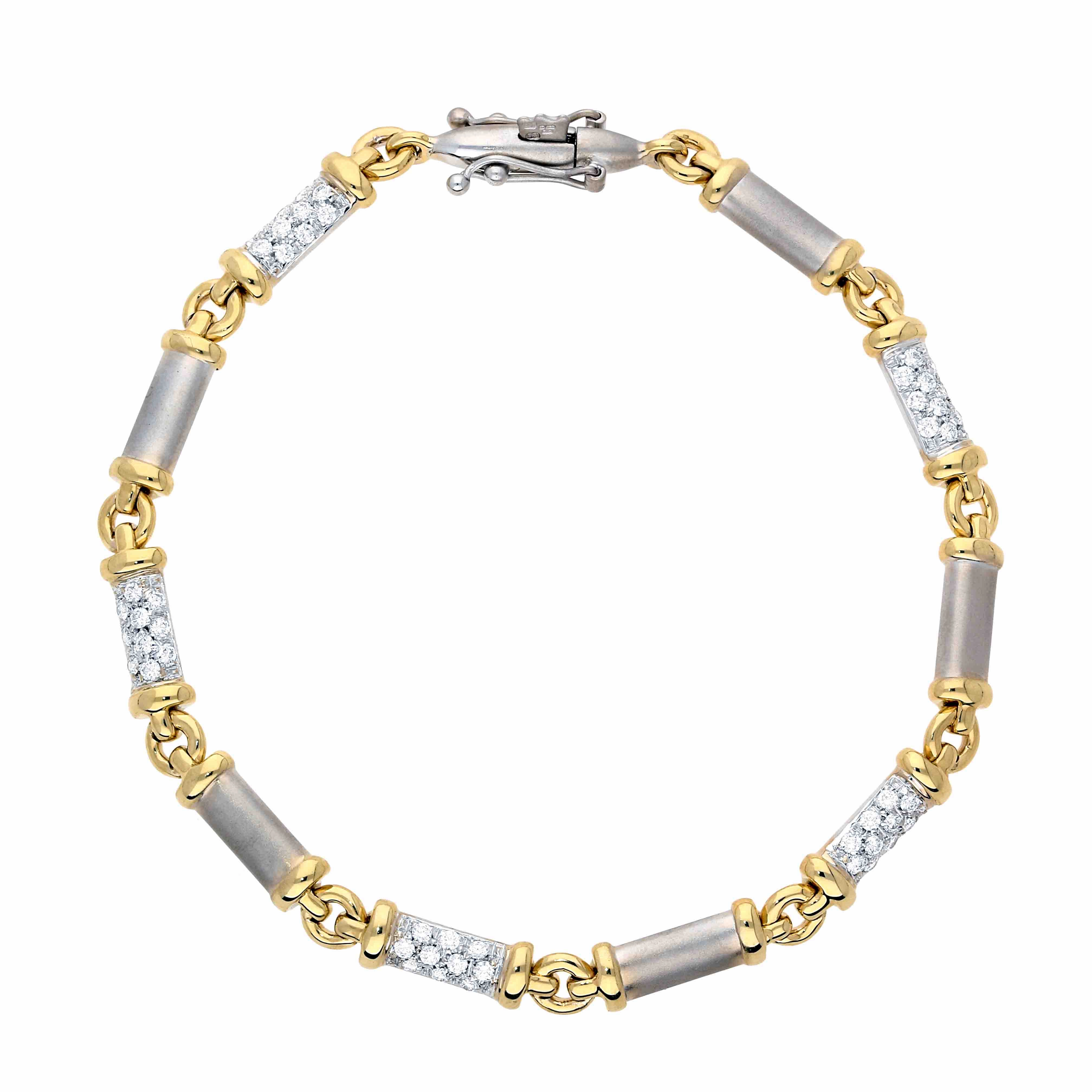 Picchiotti 18ct Yellow and White Gold 0.52ct Diamond Link Bracelet D