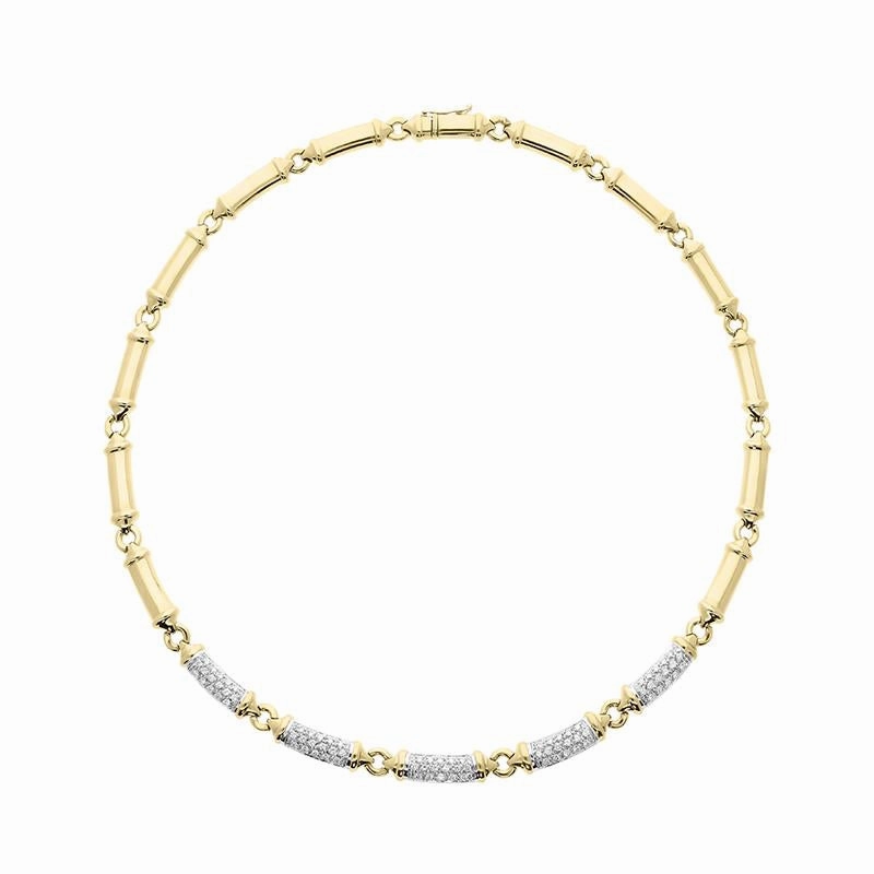 Picchiotti 18ct Yellow Gold 0.87ct Diamond Bar Necklace