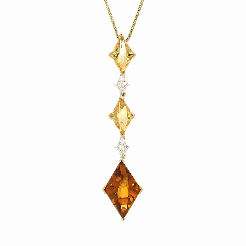 Picchiotti 18ct Yellow Gold Citrine and Diamond Necklace