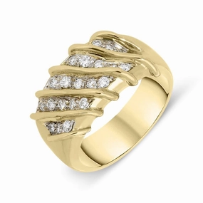 Picchiotti 18ct Yellow Gold Diamond Stripe Ring D