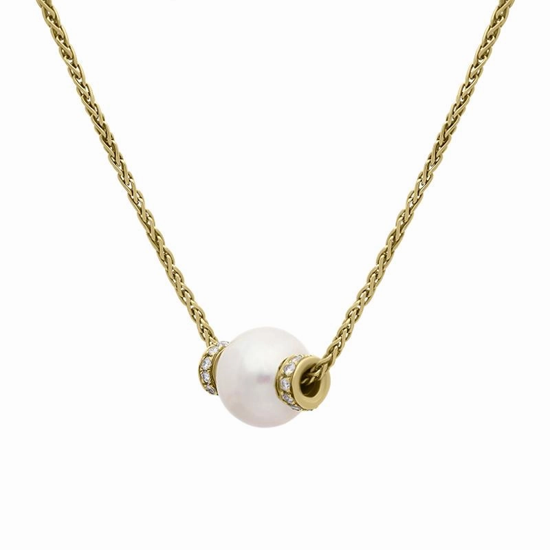 Picchiotti 18ct Yellow Gold Pearl Diamond Necklace D