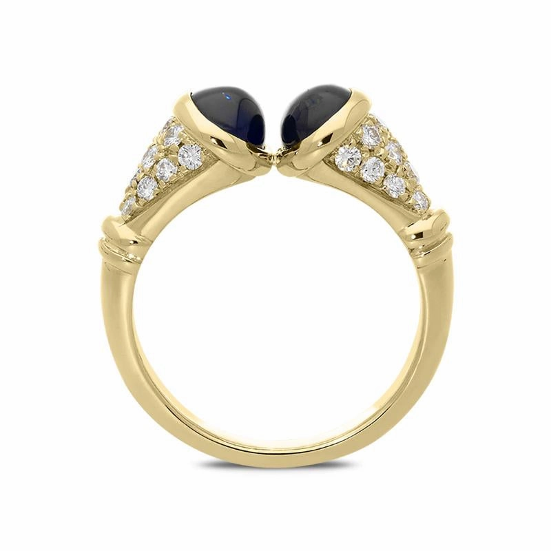 Picchiotti 18ct Yellow Gold Sapphire Diamond Ring D