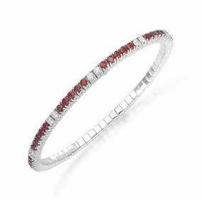 Picchiotti Xpandable 18ct White Gold 1.01ct Diamond Ruby Bracelet