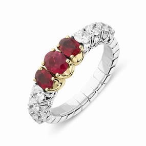 Picchiotti Xpandable 18ct White Gold 1.02ct Ruby Diamond Eternity Ring D
