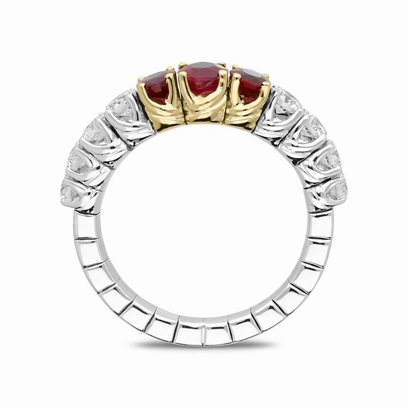 Picchiotti Xpandable 18ct White Gold 1.02ct Ruby Diamond Eternity Ring D