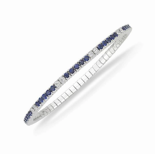 Picchiotti Xpandable 18ct White Gold 3.47ct Sapphire and Diamond Bracelet