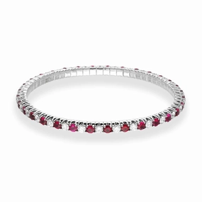 Picchiotti Xpandable 18ct White Gold 3.87ct Ruby 2.57ct Diamond Tennis Bracelet D