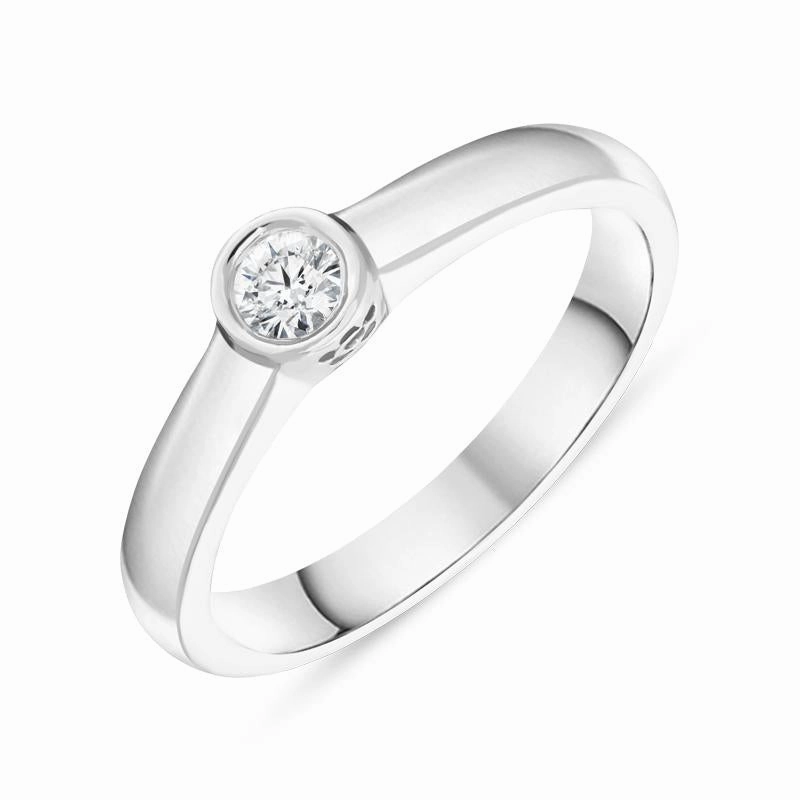 Platinum 0.14ct Diamond Flower Solitaire Ring