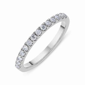 Platinum 0.20ct Diamond Claw Set Wedding Half Eternity Ring