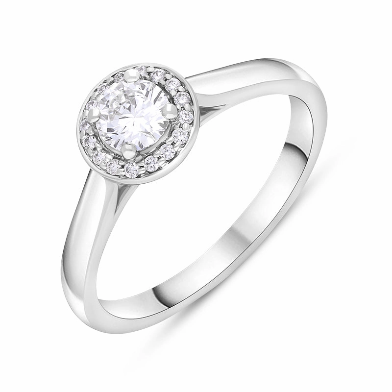 Platinum 0.37ct Diamond Round Cluster Ring