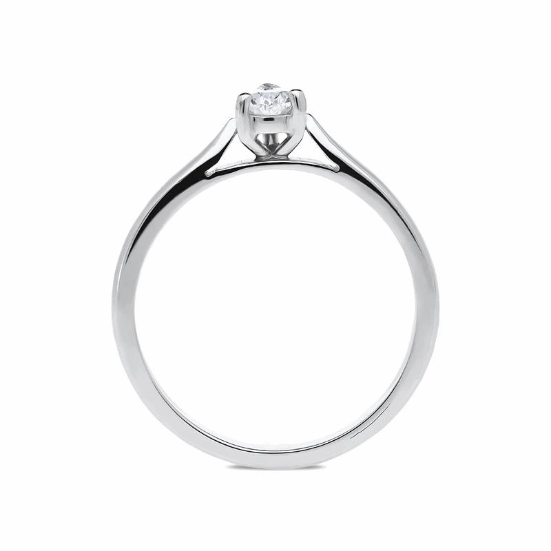 Platinum 0.40ct Diamond Pear Cut Solitaire Ring