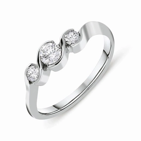 Platinum 0.43ct Diamond Trilogy Swirl Ring