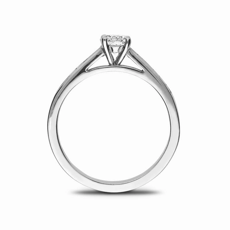 Platinum 0.50ct Diamond Princess Cut Channel Set Solitaire Ring