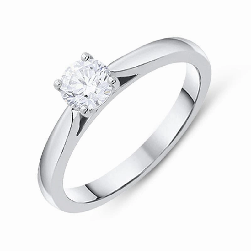 Platinum 0.51ct Diamond Brilliant Cut Solitaire Ring