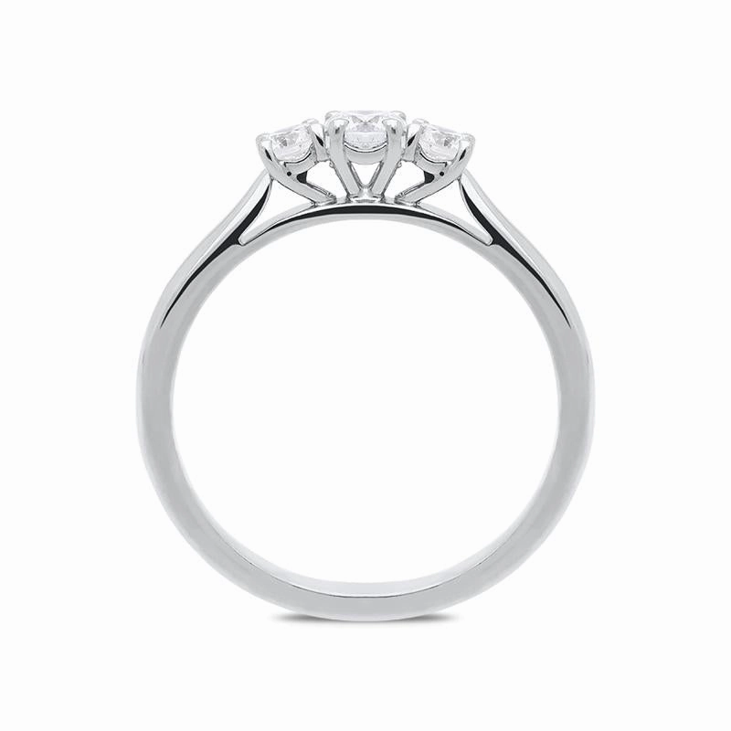 Platinum 0.52ct Diamond Brilliant Cut Trilogy Ring