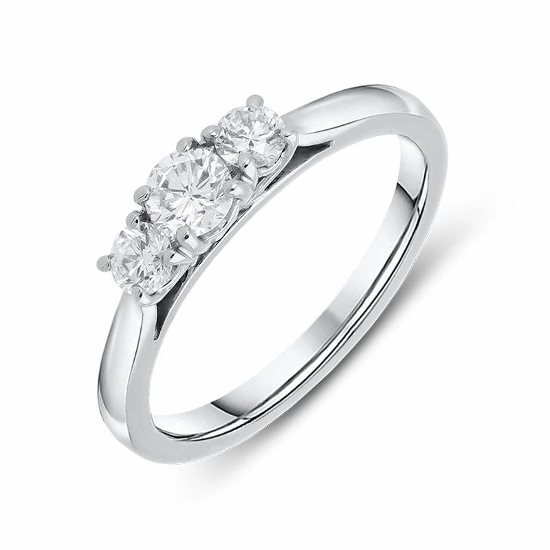Platinum 0.52ct Diamond Brilliant Cut Trilogy Ring