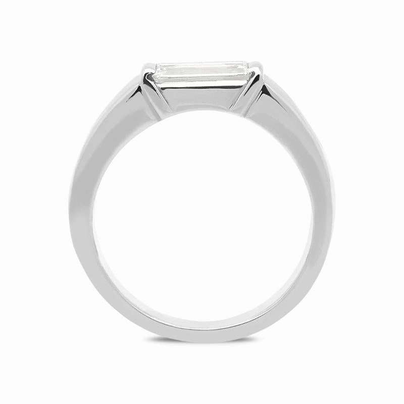 Platinum 0.55ct Diamond Baguette Cut Ring D