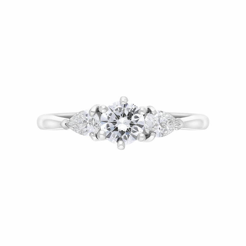 Platinum 0.94ct Diamond Three Stone Ring D
