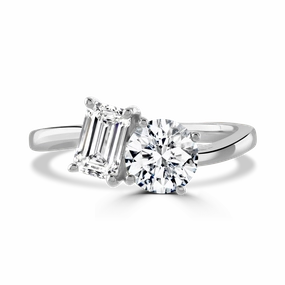 Platinum 1.8ct Laboratory Grown Diamond 'Toi et Moi' Ring