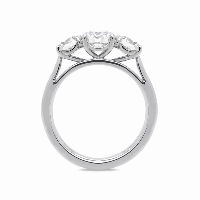 Platinum 2.00ct Diamond Claw Set Trilogy Ring