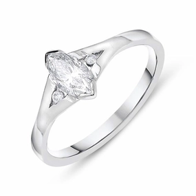 Platinum Diamond Marquise Cut Trilogy Ring