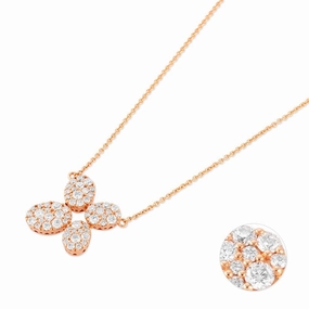 Ponte Vecchio 18ct Rose Gold 0.80ct Diamond Pave Necklace