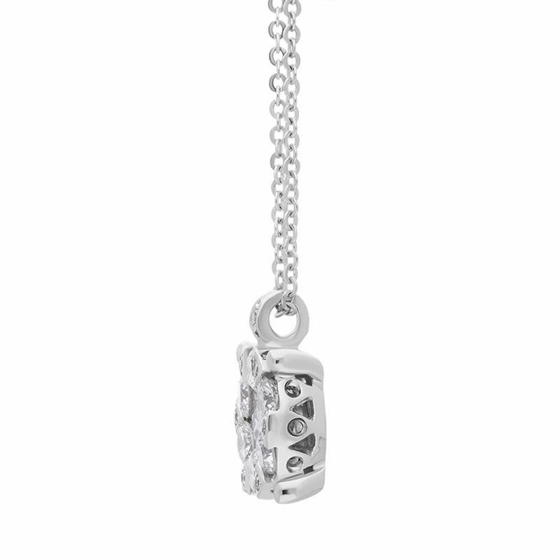 Ponte Vecchio 18ct White Gold 0.50ct Diamond Cluster Necklace D