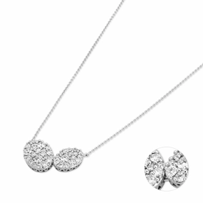 Ponte Vecchio 18ct White Gold 1.26ct Diamond Pave Necklace