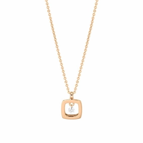 Ponte Vecchio 18ct Yellow Gold Diamond Open Cube Necklace D