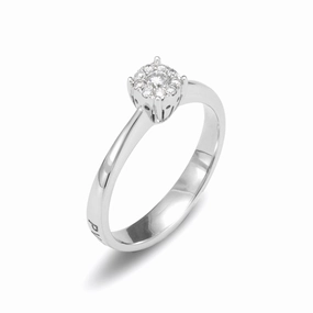 Ponte Vecchio Artemide 18ct White Gold 0.15ct Diamond Cluster Ring