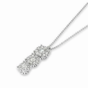 Ponte Vecchio Artemide 18ct White Gold 0.82ct Diamond Trilogy Necklace