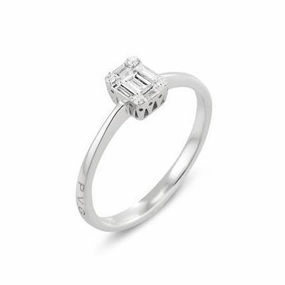 Ponte Vecchio Benvenuto 18ct White Gold 0.28ct Diamond Baguette Cluster Ring