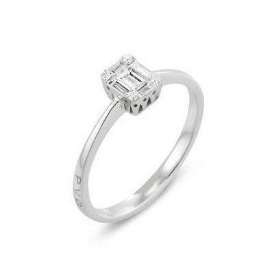 Ponte Vecchio Benvenuto 18ct White Gold 0.28ct Diamond Baguette Cluster Ring