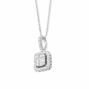 Ponte Vecchio Benvenuto 18ct White Gold 0.31ct Diamond Cluster Necklace