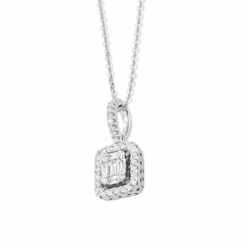 Ponte Vecchio Benvenuto 18ct White Gold 0.31ct Diamond Cluster Necklace