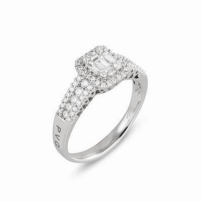 Ponte Vecchio Benvenuto 18ct White Gold 0.67ct Diamond Cluster Ring