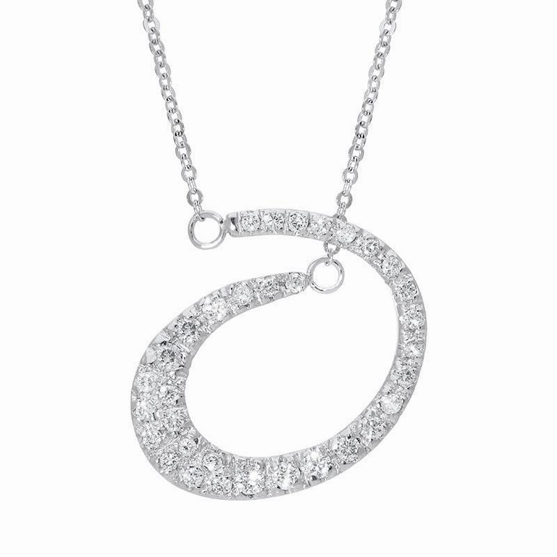 Ponte Vecchio Botticelli 18ct White Gold 0.27ct Diamond Swirl Necklace D