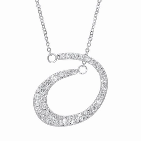 Ponte Vecchio Botticelli 18ct White Gold 0.27ct Diamond Swirl Necklace D