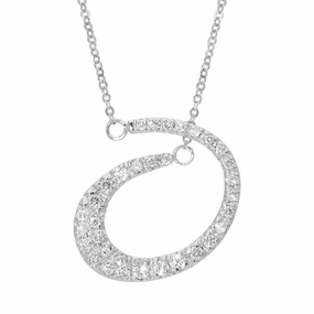 Ponte Vecchio Botticelli 18ct White Gold 0.27ct Diamond Swirl Necklace D