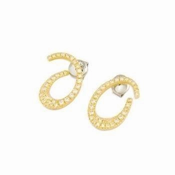 Ponte Vecchio Botticelli 18ct Yellow Gold 0.69ct Diamond Swirl Earrings