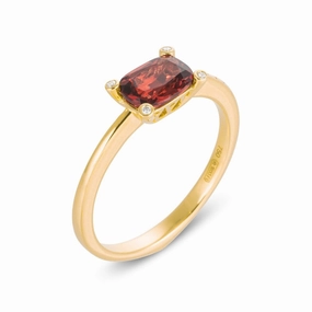 Ponte Vecchio Iris 18ct Yellow Gold 1.04ct Garnet Diamond Ring