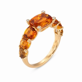 Ponte Vecchio Iris 18ct Yellow Gold 3.70ct Citrine Diamond Ring