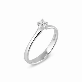 Ponte Vecchio Love Promise 18ct White Gold 0.15ct Diamond Solitaire Ring