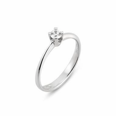 Ponte Vecchio Love Promise 18ct White Gold 0.20ct Diamond Solitaire Ring