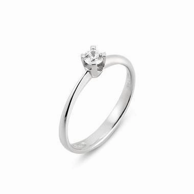 Ponte Vecchio Love Promise 18ct White Gold 0.20ct Diamond Solitaire Ring