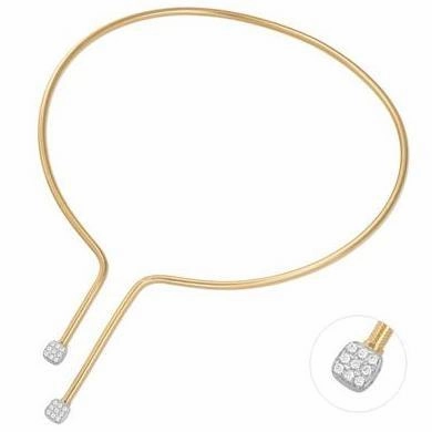Ponte Vecchio Nobile 18ct Yellow Gold 0.32ct Diamond Drop Collarette Necklace